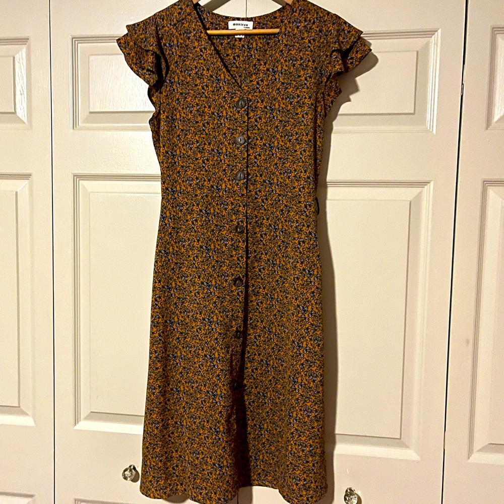 Lightweight Floral Mid-Dress